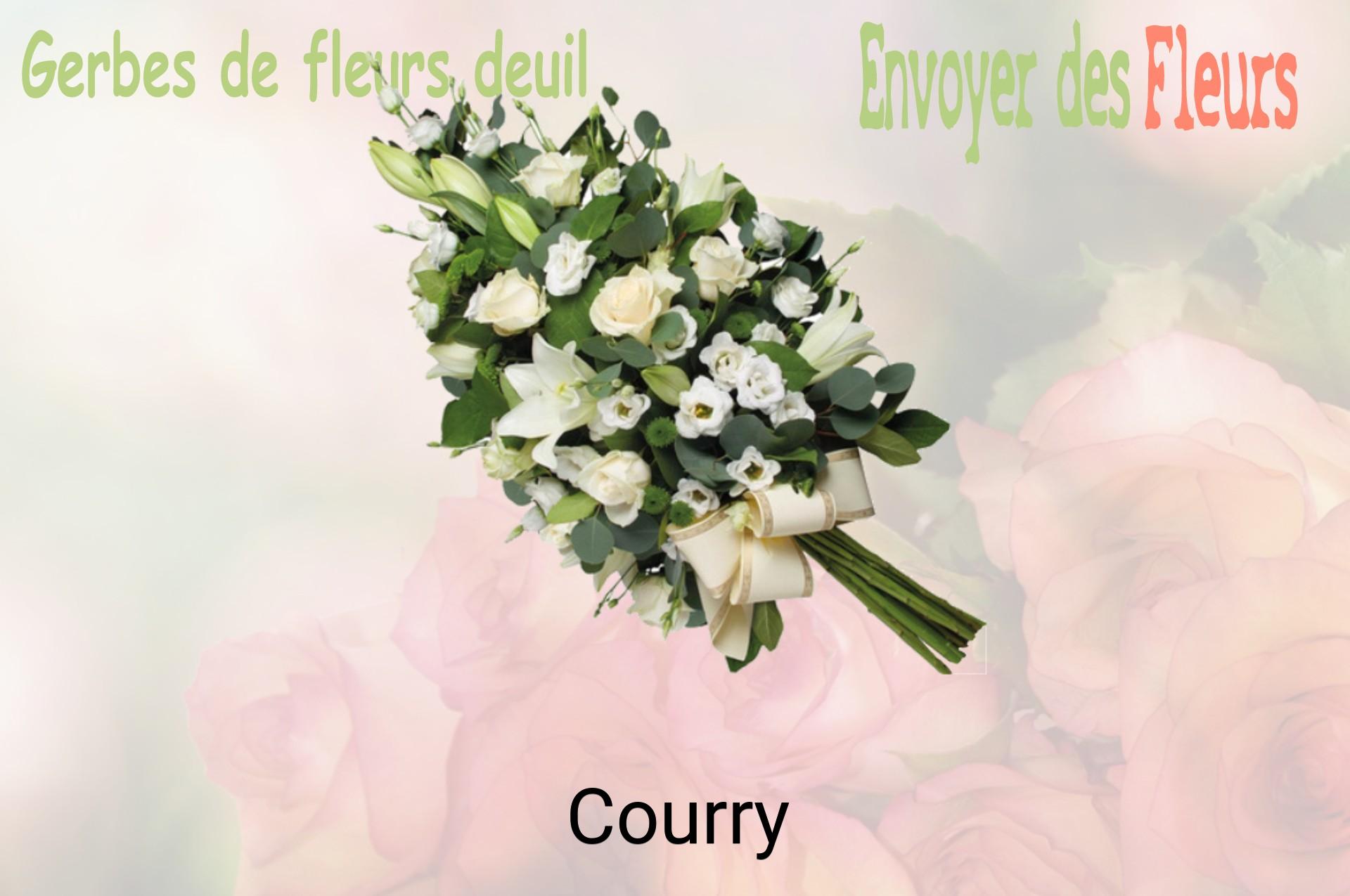 Gerbe de fleurs de deuil livrée à Courry
